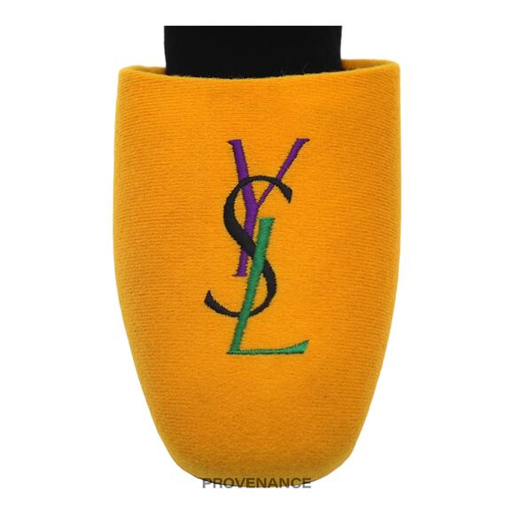 🔴 Yves Saint Laurent YSL Logo Slipper - Yellow Velour - Picture 5 of 6